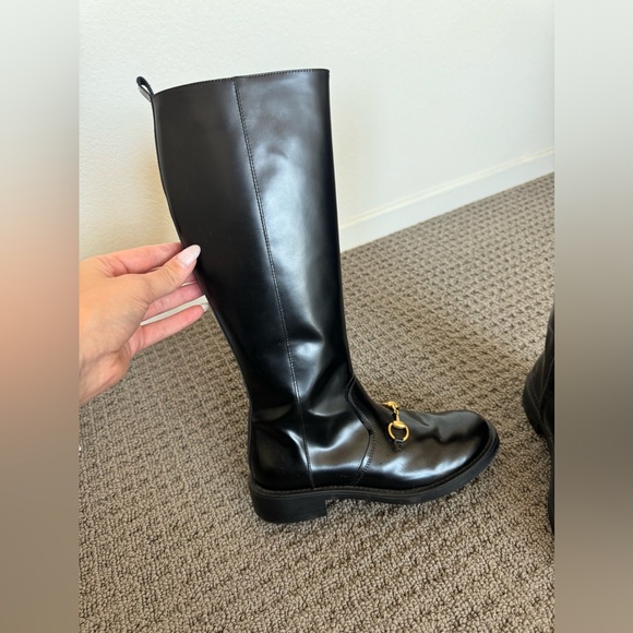 Gucci black leather boots kids, 34. Preowned - Picture 8 of 9
